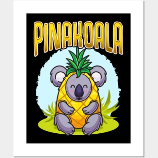 Funny Koala Bear Pinakoala Pina Colada Posters and Art